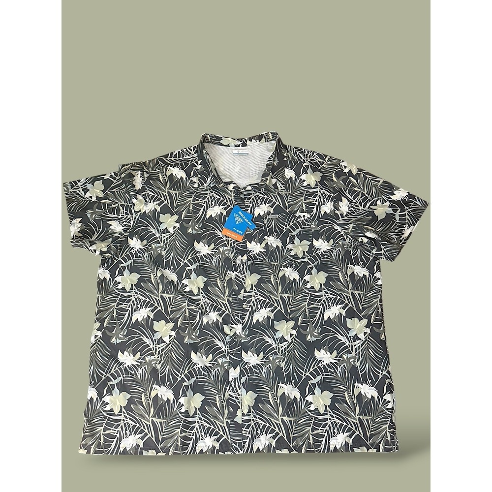 NEW Columbia Super Slack Tide PFG Camp Shirt Mens 4X Tropical Hawaiian Big Size